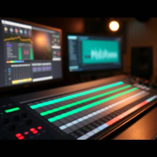 A close-up of audio editing software on a computer screen, showcasing mixing and mastering processes.