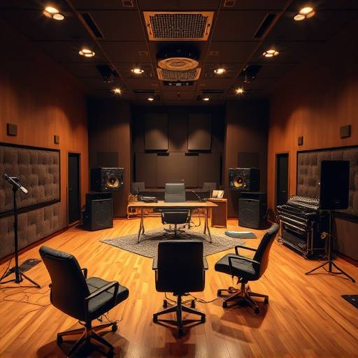 Acoustic Canvas Studio A: A large recording studio with a live room and control room.