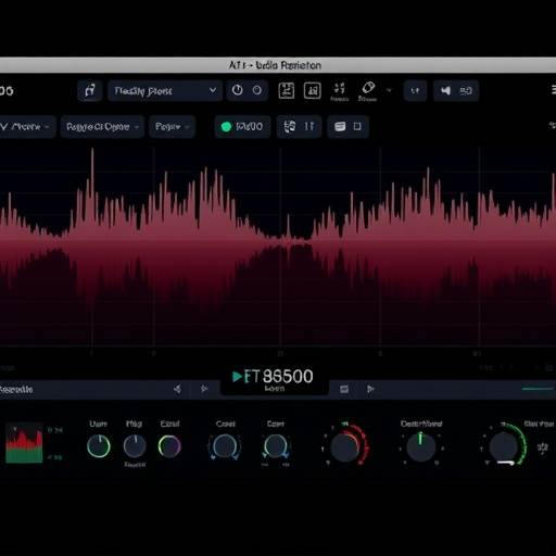 Software interface displaying audio restoration tools and waveforms.